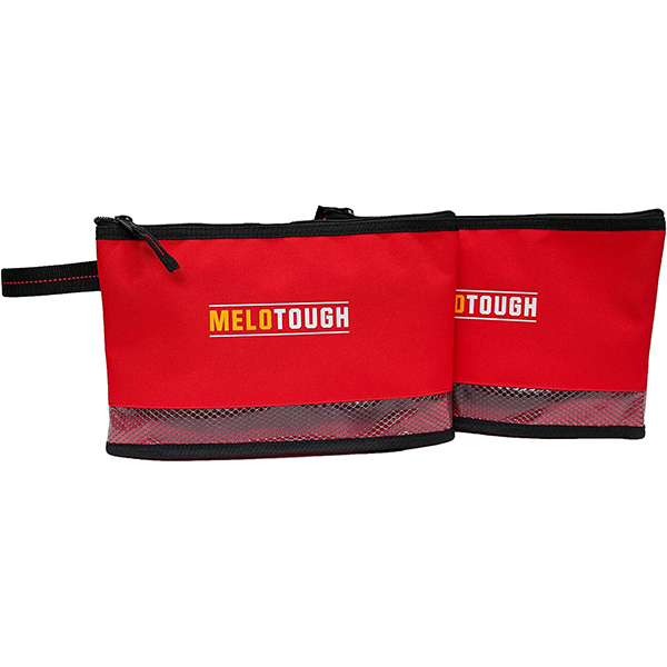 【ZB01-Red】MELOTOUGH Multi Tool Pouch Small Tool Bag Zipper Bag Zipper Pouches, Durable Storage Organizer Tote bag 2 packs（Red Color）