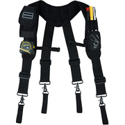 【SW401-Black】MELOTOUGH Magnetic Tool Belt Suspenders with Magnetic WristBand for Work Belt Padded Suspenders Constrcution
