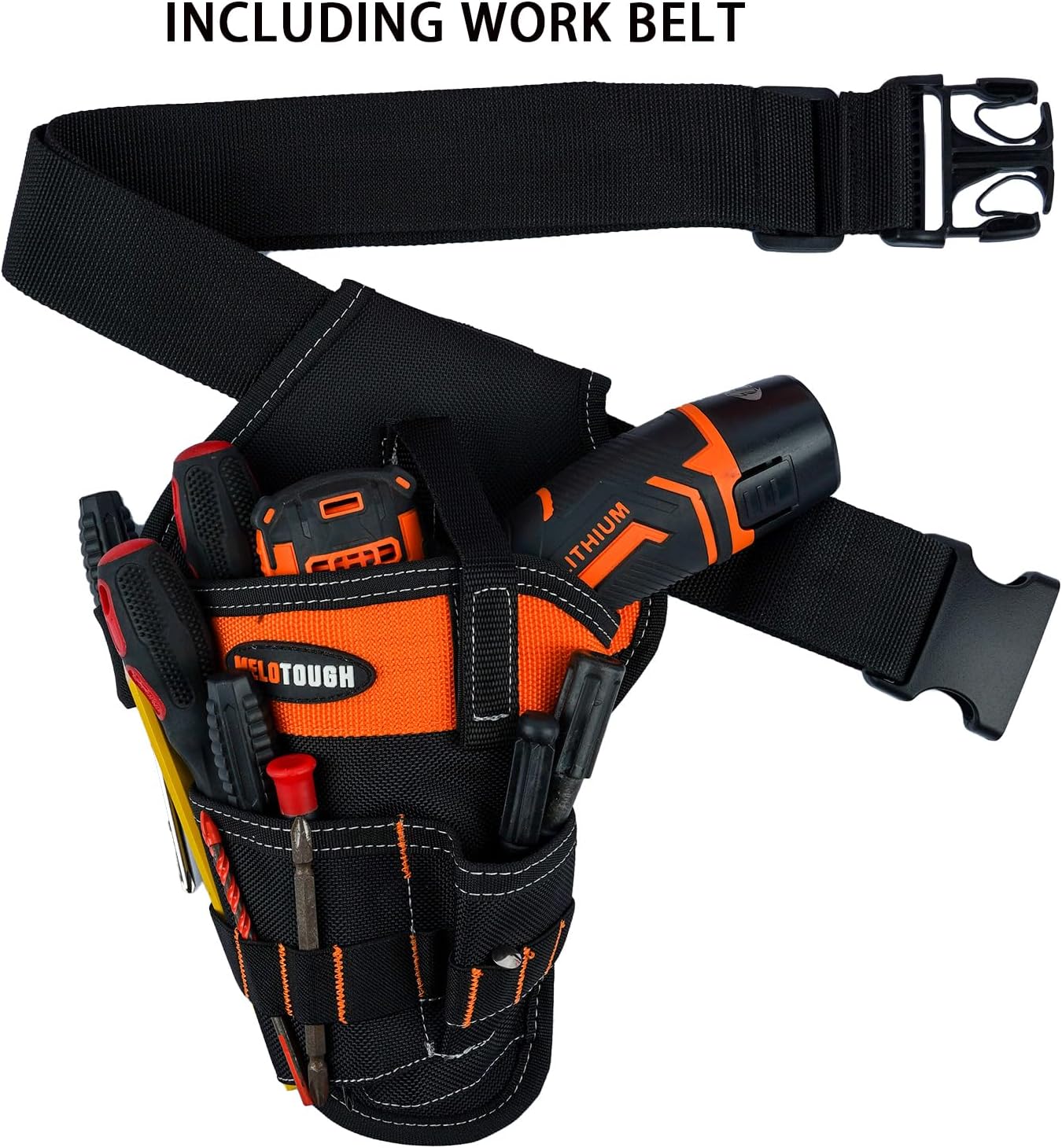 【MDH01-L】MELOTOUGH Left/Right Handed Belt Cordless Drill Holster for Tool Belt Drill Pouch Impact Driver Holster for Drill bits