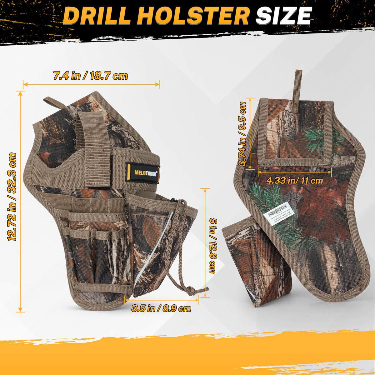 MELOTOUGH Drill Holster Heavy Duty Impact Pouch Quick Access for Belt