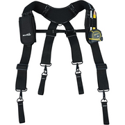【SG001-Black】MELOTOUGH Work Belt Suspender Tool Belt Suspenders Bag Suspenders for Men Heavy Duty with Gel Shoulder Pad Detachable Phone Holder for Construction/Electrician/Contractor/Carpenter