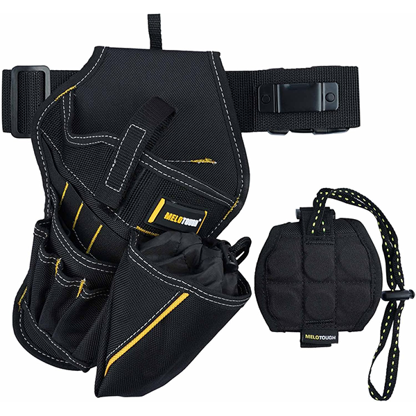 【MDH04-R】MELOTOUGH Impact Holster 3-in-1 Drill Holster Combo with Magnetic Wristband,Tool Belt Drill Holder with Bit Pouch(Right Handed)
