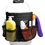 【BI02-Black】MELOTOUGH Bucket Car Wash Tool Organizer for Garden Cleaning bucket organizer Water-resistant Mesh Pockets for Clean Supplier, Car Wash Supplier Tools Fit 3.5 to 5 Gallon Bucket (Black)