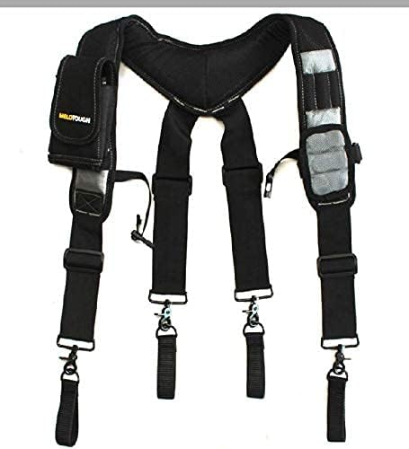 MELOTOUGH Magnetic Tool Belt Suspenders with Magnetic WristBand for Work Belt Padded Suspenders Constrcution