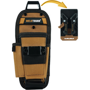 【MQC04-Khaki】MELOTOUGH Small Tool Pouch with Quick Release Belt Clip,Clip On Tool Belt Pouch with Electrician Tapemeasure Clip, Mini Work Organizer Tool Holster and Knife Tool Holder Pouch