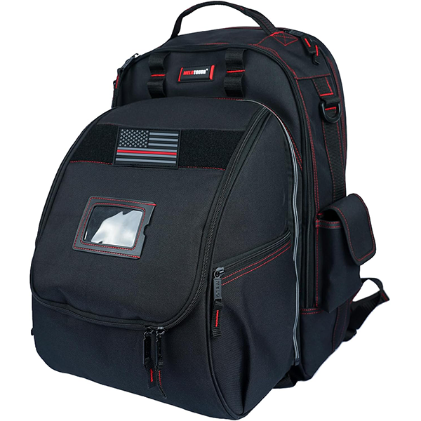 【WT02-BLACK】MELOTOUGH Welding Tool backpack for Tools and Helmet Extreme Gear Pack with Large Capacity Helmet Holder Luggage Storage Bag (Black)