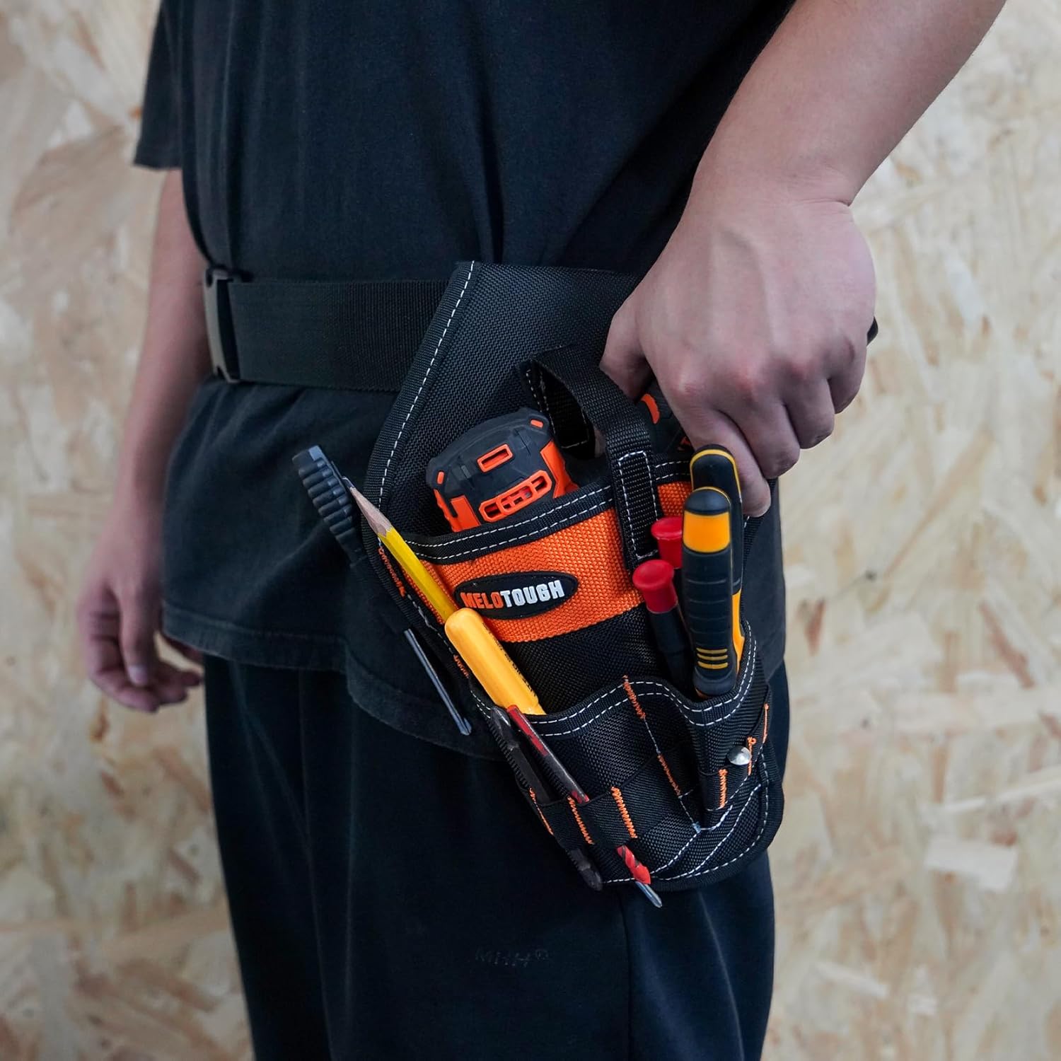【MDH01-L】MELOTOUGH Left/Right Handed Belt Cordless Drill Holster for Tool Belt Drill Pouch Impact Driver Holster for Drill bits