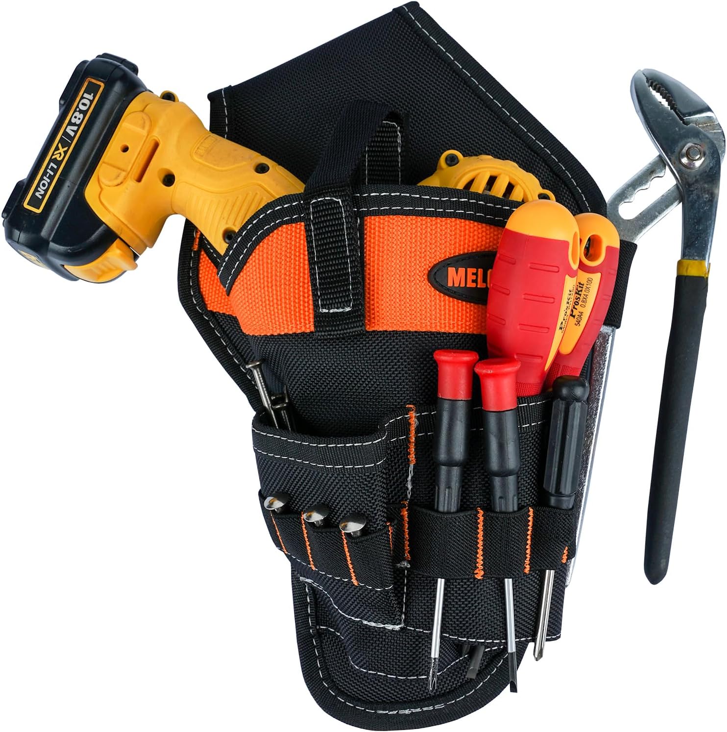 【MDH01-R】MELOTOUGH Left/Right Handed Belt Cordless Drill Holster for Tool Belt Drill Pouch Impact Driver Holster for Drill bits