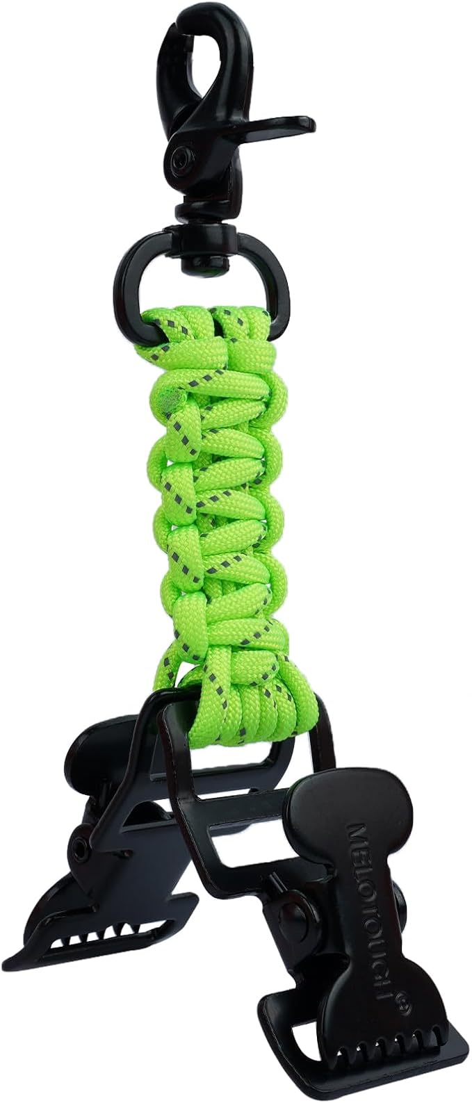 【TGH03-Lime 2】MELOTOUGH Tactical Glove Clip for Work Glove Holders with 2 Alligator Clips for Tool Belt,Tactical Bag,Outdoor Accessory