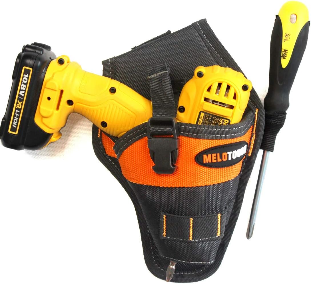 【MDH01-L】MELOTOUGH Left/Right Handed Belt Cordless Drill Holster for Tool Belt Drill Pouch Impact Driver Holster for Drill bits