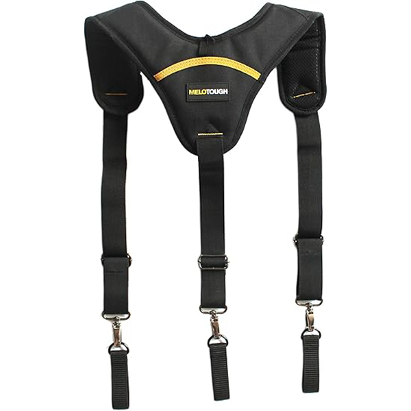 【SW001B-3】MELOTOUGH Construction Work Belt Padded Suspender Tool Belt Suspenders for Electrican Heavy Duty Big and Tall