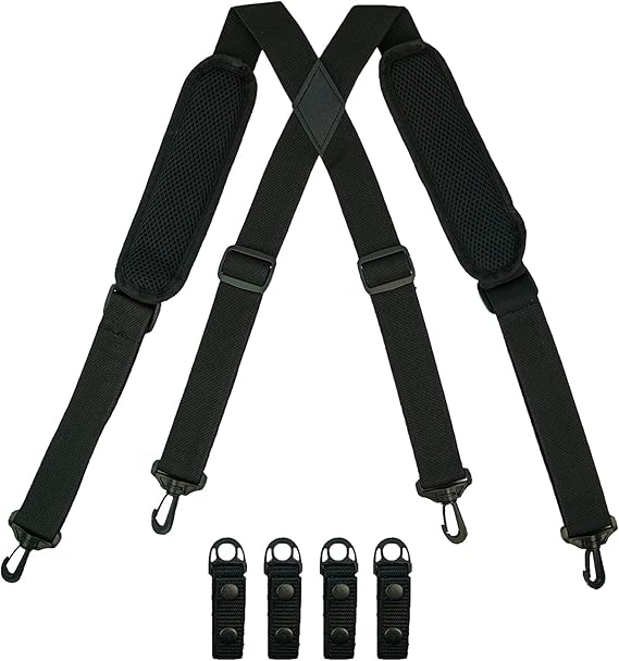 【ST001】MELOTOUGH Tactical Suspenders Duty Belt Police Suspenders for Law Enforcement Belt with Padded Adjustable Shoulder