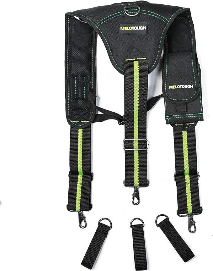 MELOTOUGH Tool Belt Suspenders for Work Belt Suspenders Heavy Duty Padded Suspenders for Electrician/Construction/Farmer