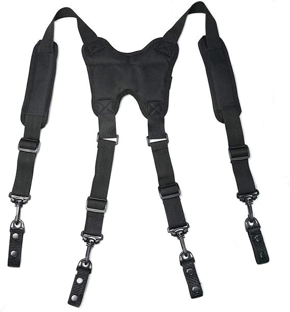 【ML911-Khaki】Melo Tough Tactical Harness Tactical Suspenders 1.5 inch Police Suspenders for Duty Belt