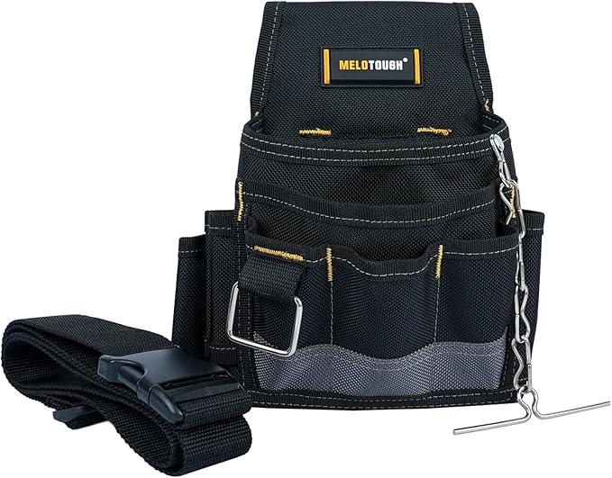 【MAP005-Grey】MELOTOUGH Electrician Tool Pouch Tool Belt Pouches Multiple Pockets Tool Organizer for Technician, Maintenance, HVAC