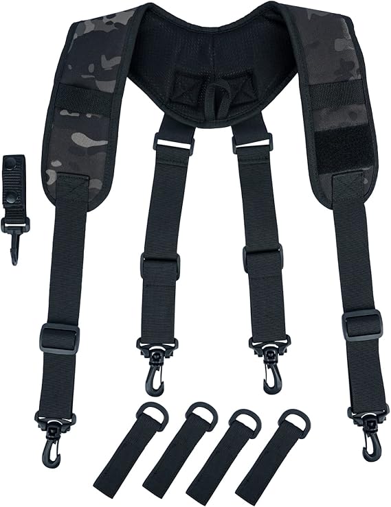 【ML915-Coyote Brown】MELOTOUGH Tactical Suspenders for Duty Belt Harness,Police Suspenders Duty belt Padded Adjustable