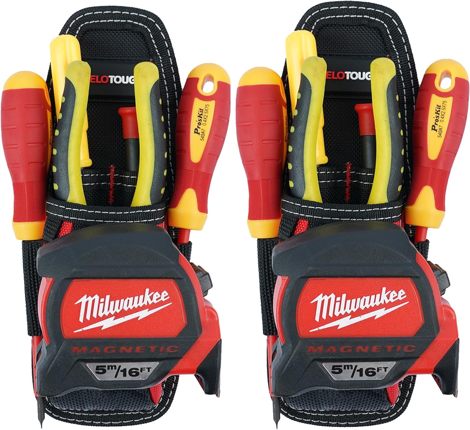 【MP003-Red】MELOTOUGH Small Tool Pouch Electrican Clip on Tool Pouch,Tool Belt Pouch with Belt Holster Mini Electrican Tool Holder with Sanp Clip