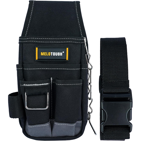 【MAP004-Brown】MELOTOUGH Pocket Tool Pouch Tool Belt Pouches with Belt Clip Utility Mini Tool Organizer Pouch for Electrician,Carpenter,Construction,Technician