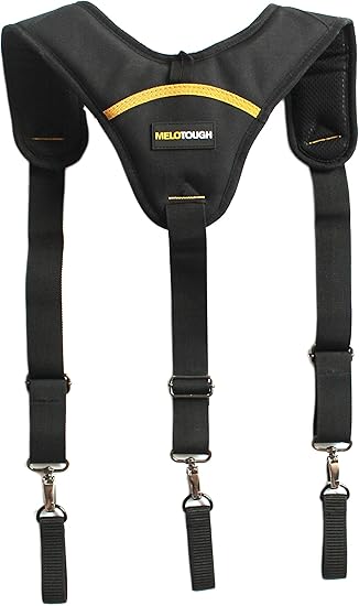 【SW001B-4】MELOTOUGH Construction Work Belt Padded Suspender Tool Belt Suspenders for Electrican Heavy Duty Big and Tall