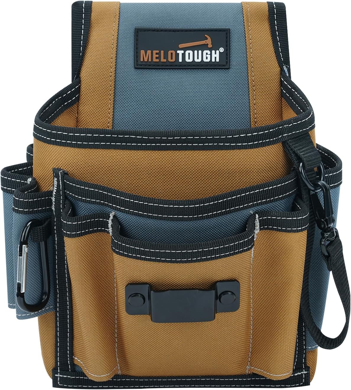 【MP001-2-red】MELOTOUGH Electrician's Small Tool Pouch for Tool Belt Tool Pouch Tool Holster with Multiple Pockets, Construction Pouch Tool Organizer for Tools