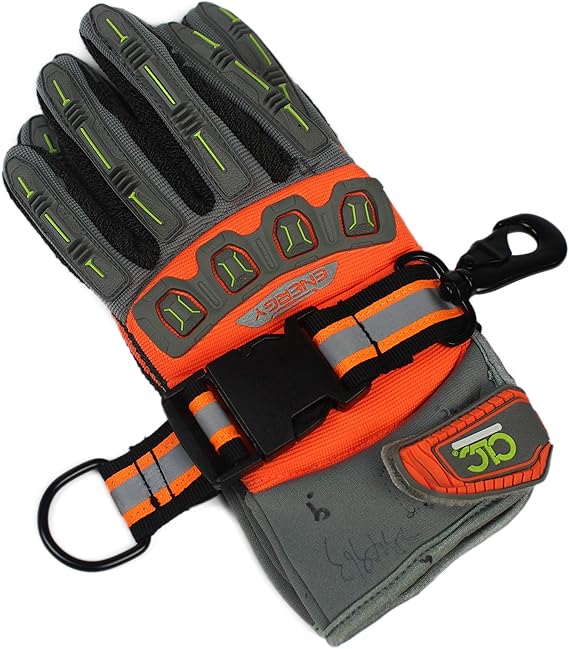 【GH02】MELOTOUGH Firefighter Glove Strap | Glove Holder Clip with Glove Leash Swivel Snap Hook,Reflective for Quick Access