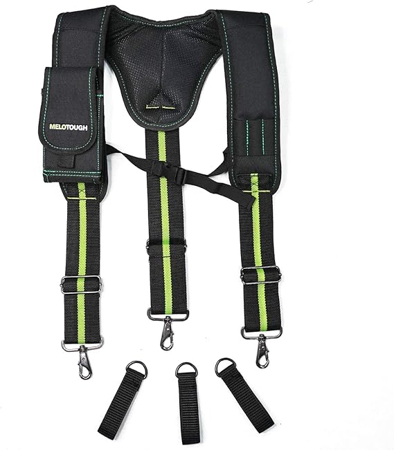 【SW101A】MELOTOUGH Tool Belt Suspenders for Work Belt Suspenders Heavy Duty Padded Suspenders for Electrician/Construction/Farmer