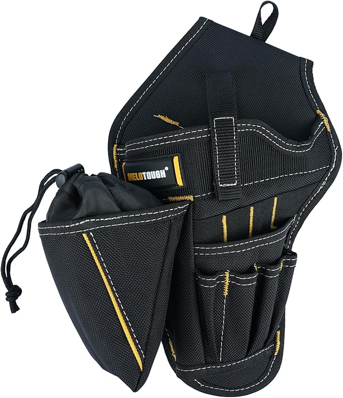 【MDH03-R】MELOTOUGH Drill Holster Impact Driver Holster with Bit Pouch Heavy Duty Impact Holster for Tool Belt