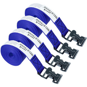 【MTS06-blue】MELOTOUGH 4pk 1" x 6ft Lashing Straps with Alligator Thumb Buckle, Cargo Secure Webbing, Up to 450lbs, Blue