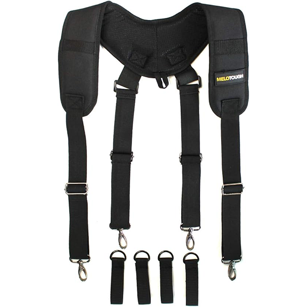 【SW001B-4】MELOTOUGH Construction Work Belt Padded Suspender Tool Belt Suspenders for Electrican Heavy Duty Big and Tall