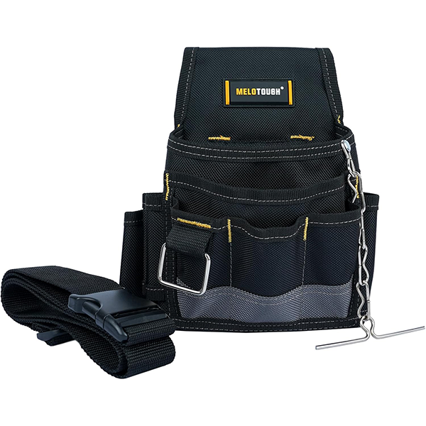 【MAP003-Grey】MELOTOUGH Electrician Tool Pouch Tool Belt Pouches Multiple Pockets Tool Organizer for Technician, Maintenance, HVAC