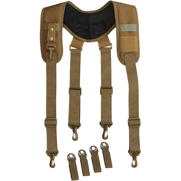 【ML915-Coyote Brown】MELOTOUGH Tactical Suspenders for Duty Belt Harness,Police Suspenders Duty belt Padded Adjustable
