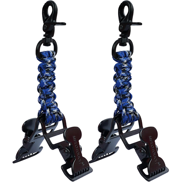 【TGH03-Blue 2】MELOTOUGH Tactical Glove Clip for Work Glove Holders with 2 Alligator Clips for Tool Belt,Tactical Bag,Outdoor Accessory
