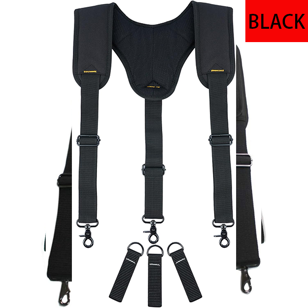 MELOTOUGH Tool Belt Suspenders Work Belt Suspenders Flexible Adjustable Straps with Moveable Padded Shoulders with 4 Loop Attachments