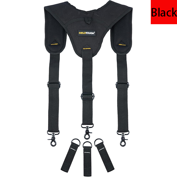 MELOTOUGH Tool Belt Suspenders Work Belt Suspenders Flexible Adjustable Straps with Moveable Padded Shoulders with 4 Loop Attachments