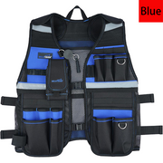 MELOTOUGH Tool Vest for Men Reflective Safety Tool Vest with Adjustable Straps, Removable Phone Holder for Electrical, Carpenters, Construction, Handyman (Blue)