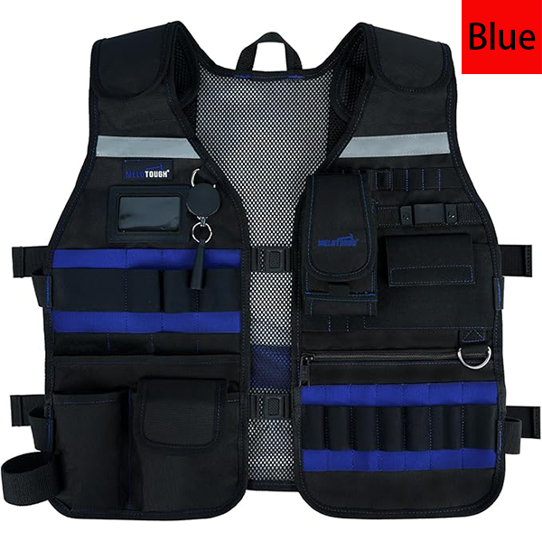 MELOTOUGH Tool Vest Safety Work Vest with Adjustable Straps,Removable Phone Holder for Electrician,Construction,Carpenters