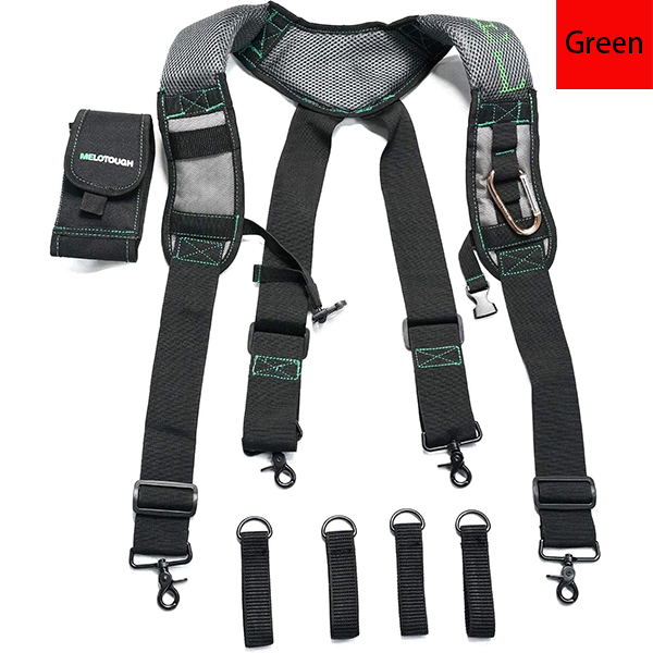 MELOTOUGH Gel Tool Belt Suspenders Work Belt Suspenders with Gel shoulder pad for Electrican/Construction/Farmer (Trigger Snap Hook end work Suspenders)