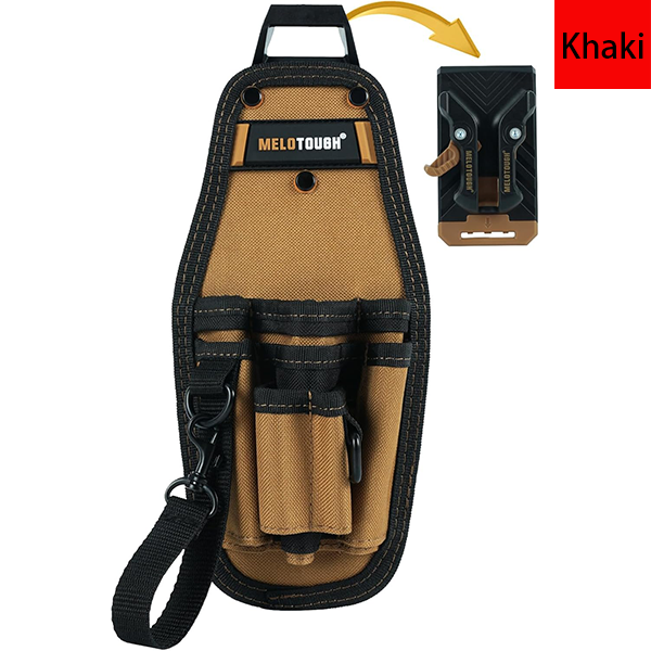 MELOTOUGH Small Tool Pouch with Quick Release Belt Clip,Tool Belt Pouch Mini Work Organizer with Tape Thong Strap