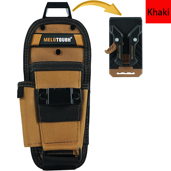 MELOTOUGH Small Tool Pouch with Quick Release Belt Clip,Clip On Tool Belt Pouch with Electrician Tapemeasure Clip, Mini Work Organizer Tool Holster and Knife Tool Holder Pouch