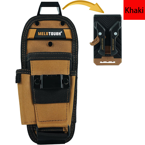 MELOTOUGH Small Tool Pouch with Quick Release Belt Clip,Clip On Tool Belt Pouch with Electrician Tapemeasure Clip, Mini Work Organizer Tool Holster and Knife Tool Holder Pouch
