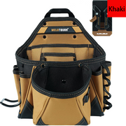 MELOTOUGH Contractor Electrician Tool Pouch - Nail Screw Work Framer Belt With Hammer Loop Clip-on Utility Organizer and Kickstand Back
