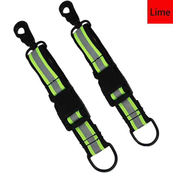 MELOTOUGH Firefighter Glove Strap | Glove Holder with Glove Leash Swivel Snap Hook,Reflective Hi-Vis Lime for Quick Access All Style Find in Melo Tough (2 sets Quick Release Buckle-Lime)