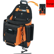 MELOTOUGH Small Electrician Tool Pouch With Belt Clip Attachment - 9 Pockets Tradesman Bag With Tape Thong - Holster for Electricians