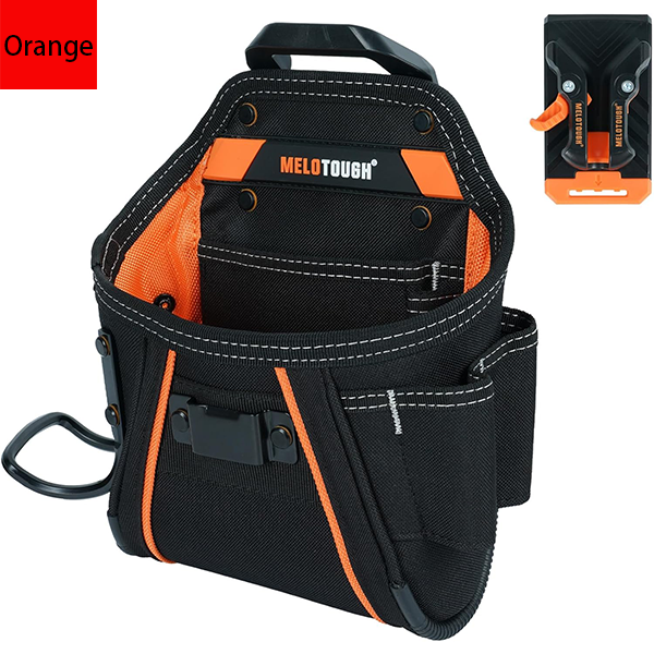 MELOTOUGH Electrician Tool Belt Pouches with Belt Clip Utility Tool Organizer Pouch with Hammer Holder for Electrician,Carpenter,Construction,Technician