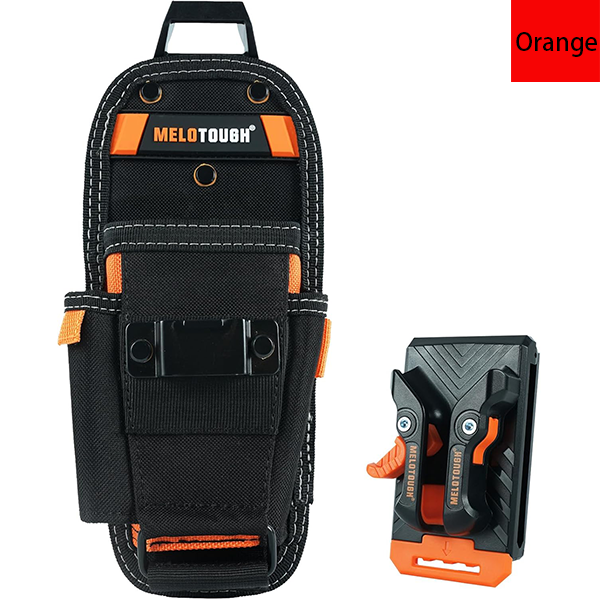 MELOTOUGH Small Tool Pouch with Quick Release Belt Clip,Clip On Tool Belt Pouch with Electrician Tapemeasure Clip, Mini Work Organizer Tool Holster and Knife Tool Holder Pouch
