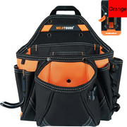 MELOTOUGH Contractor Electrician Tool Pouch - Nail Screw Work Framer Belt With Hammer Loop Clip-on Utility Organizer and Kickstand Back