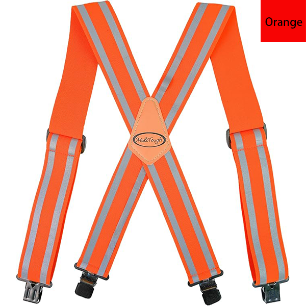 MELOTOUGH Reflective Safety Suspenders|Work Suspenders with Hi Viz Reflective Strip Hold Up Tool Belt Suspenders