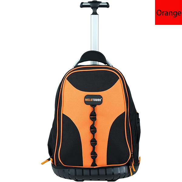 MELOTOUGH Wheeled Rolling Tool Backpack Heavy Duty Tradesman Pro Tool Organizer Including Laptop Sleeve (Red&Black)