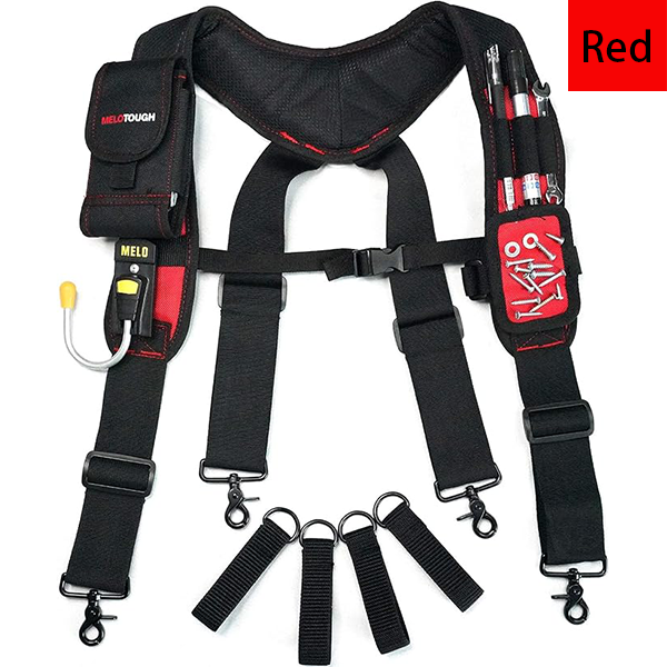 MELOTOUGH Magnetic Tool Belt Suspenders with Magnetic WristBand for Work Belt Padded Suspenders Constrcution
