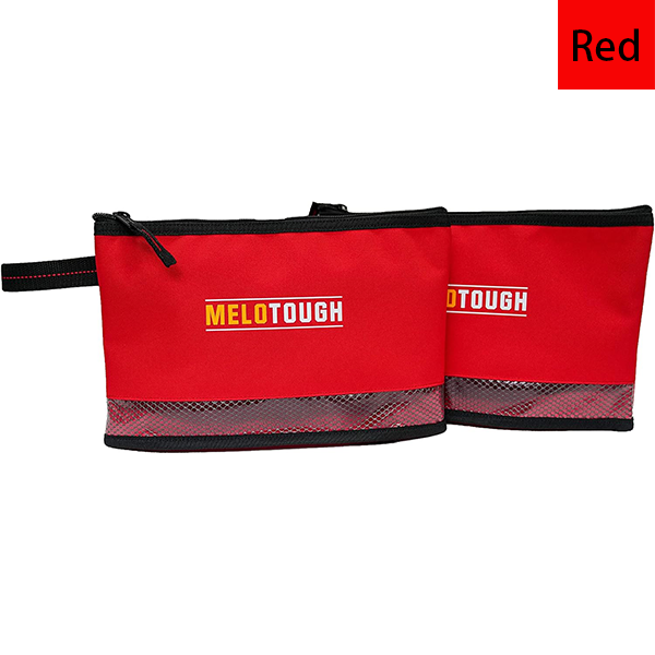 MELOTOUGH Multi Tool Pouch Small Tool Bag Zipper Bag Zipper Pouches, Durable Storage Organizer Tote bag 2 packs（Red Color）